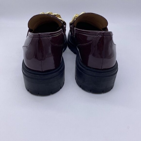INC Brea Penny Loafers Patent Leather Gold Chain Chunky Lug Sole Y2K 90s Style - Picture 4 of 13